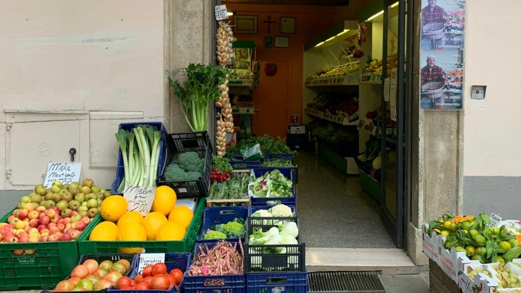 A lovely fruit and vegetable shop in the centre of Norcia. Many of the businesses of the town were forced to close or relocate after the devastating 6.6 magnitude earthquake in October 2019